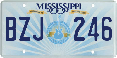 MS license plate BZJ246