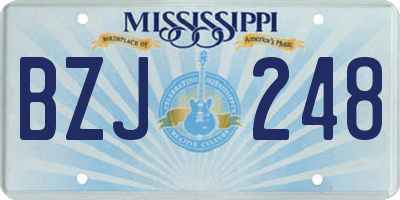 MS license plate BZJ248