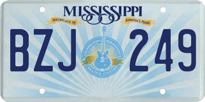 MS license plate BZJ249