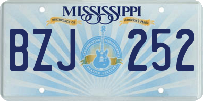 MS license plate BZJ252
