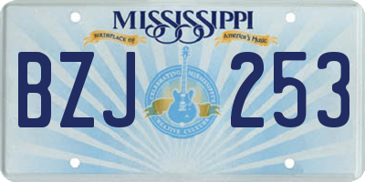 MS license plate BZJ253