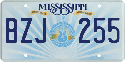 MS license plate BZJ255