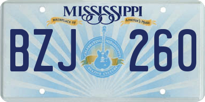 MS license plate BZJ260