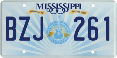 MS license plate BZJ261