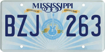 MS license plate BZJ263