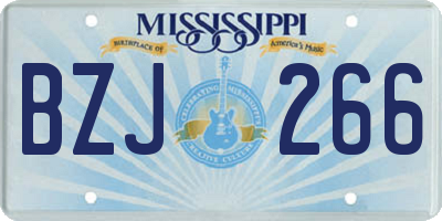MS license plate BZJ266