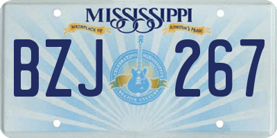 MS license plate BZJ267