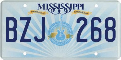 MS license plate BZJ268