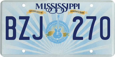 MS license plate BZJ270