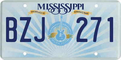 MS license plate BZJ271