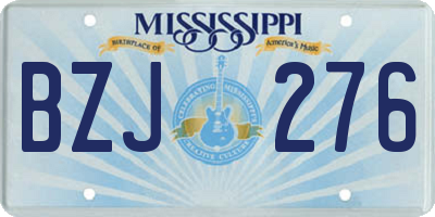 MS license plate BZJ276