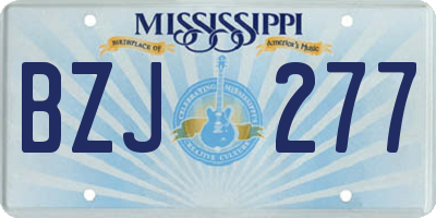 MS license plate BZJ277