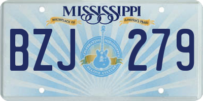 MS license plate BZJ279