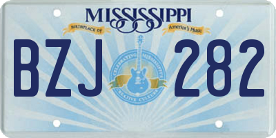 MS license plate BZJ282