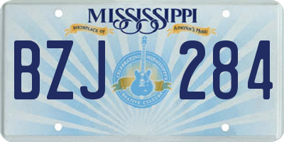 MS license plate BZJ284