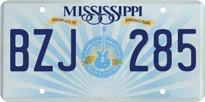 MS license plate BZJ285