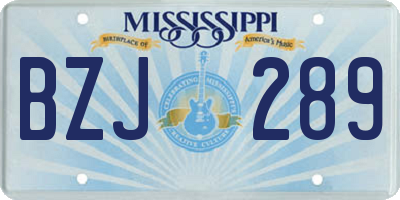 MS license plate BZJ289