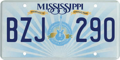 MS license plate BZJ290
