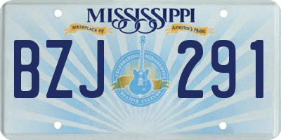 MS license plate BZJ291