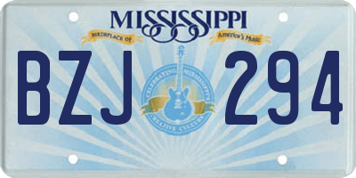 MS license plate BZJ294