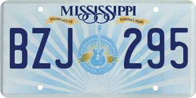 MS license plate BZJ295