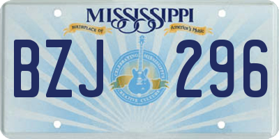 MS license plate BZJ296