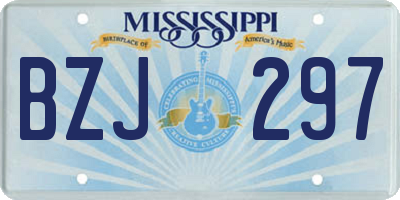 MS license plate BZJ297