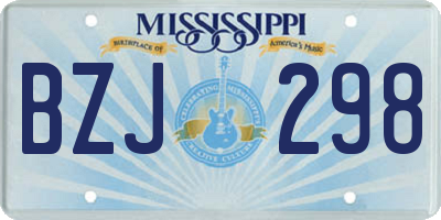 MS license plate BZJ298