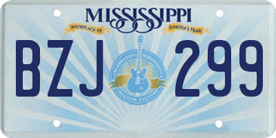MS license plate BZJ299
