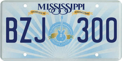 MS license plate BZJ300