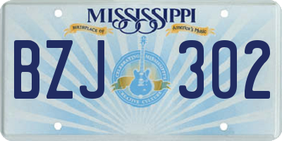 MS license plate BZJ302
