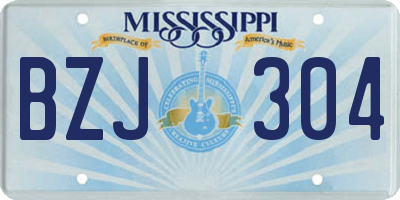 MS license plate BZJ304