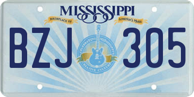 MS license plate BZJ305
