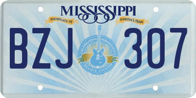 MS license plate BZJ307