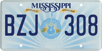 MS license plate BZJ308