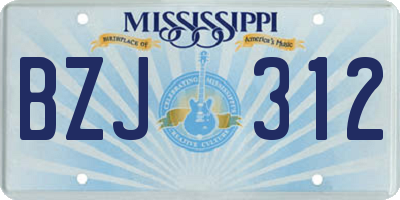 MS license plate BZJ312