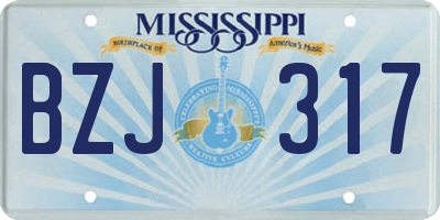 MS license plate BZJ317