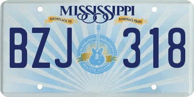 MS license plate BZJ318