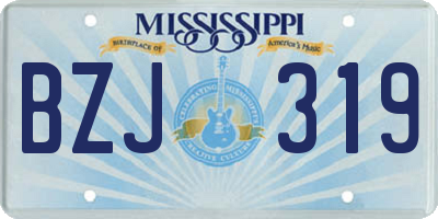 MS license plate BZJ319