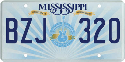 MS license plate BZJ320