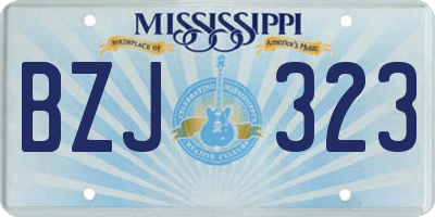 MS license plate BZJ323