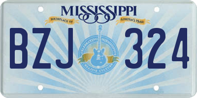 MS license plate BZJ324