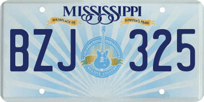 MS license plate BZJ325