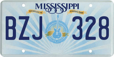 MS license plate BZJ328