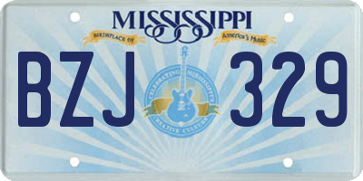 MS license plate BZJ329