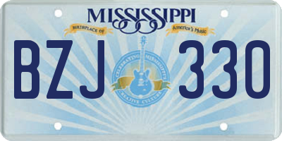 MS license plate BZJ330
