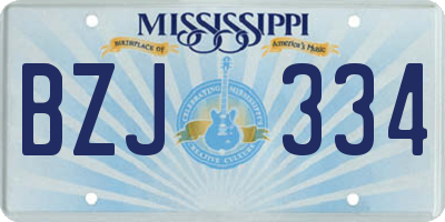 MS license plate BZJ334