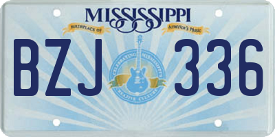 MS license plate BZJ336