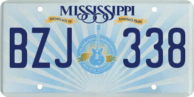 MS license plate BZJ338