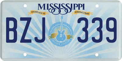 MS license plate BZJ339